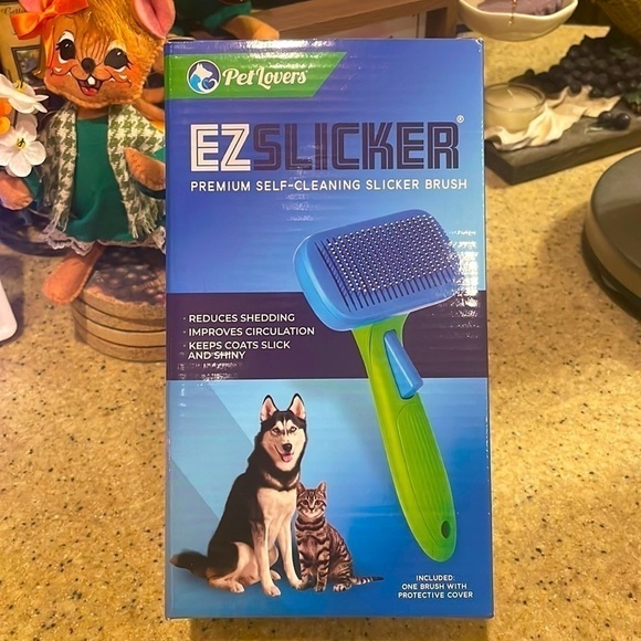 Brand New Self Cleaning Dog & Cat Hair Brush Shedding Grooming Tool Fur Comb - Picture 4 of 12